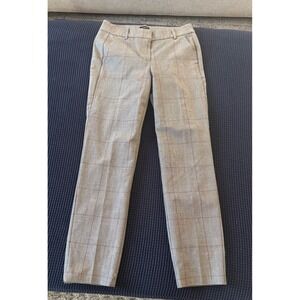 J.Crew Ruby Pant‎ Women's Size 0 Career Casual Black White Purple Plaid Preppy